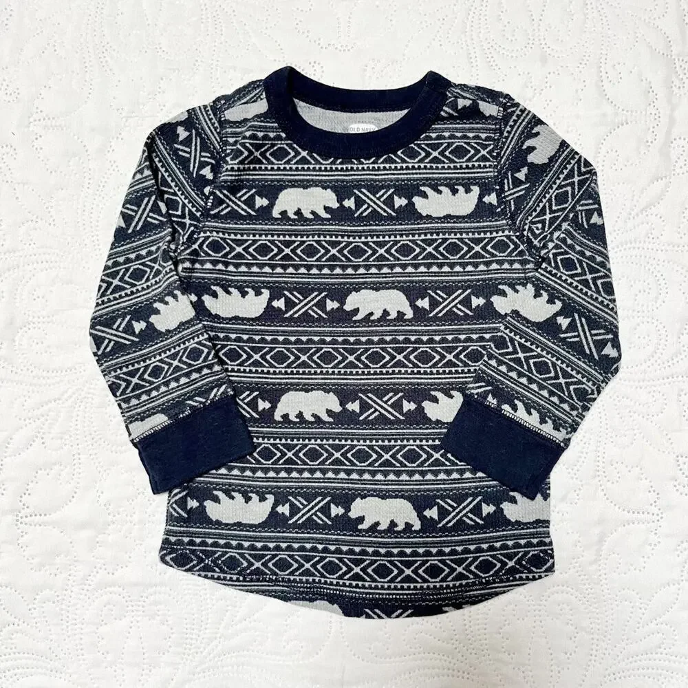 Old Navy Thermal Polar Bear Shirt Size 18-24m
